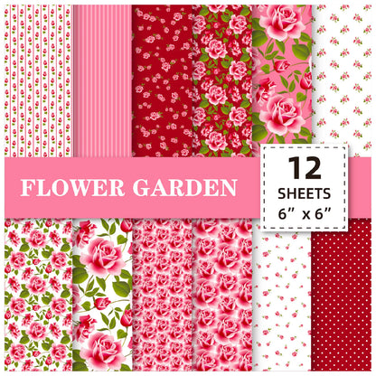 12 Sheet Scrapbooking Paper 15x15cm, Christmas Journal Planner Paper Pad Cardstock Backgrounds Card for DIY Art Craft Decorat
