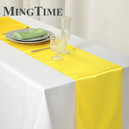 Satin Table Runner 30cm X 275cm Wedding Party Supply Christmas Home Modern Coffee Dining Luxury Table Decoration 12" X 108" -