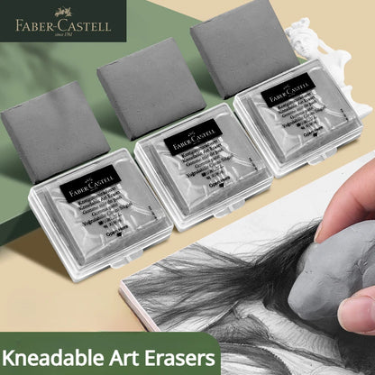 1Pc Faber-Castell Drawing Art Kneaded Erasers for Correcting,Lightening Charcoal Pencil and Pastel Artists Works, Gray in Box