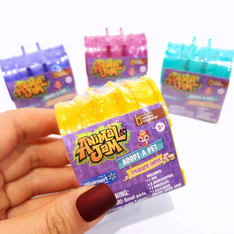 Animal Jam Adopt A Pet Treasure Chest Series Blind Box Toy Cute Animal Models Mystery Box Desktop Decorations ren's Gifts