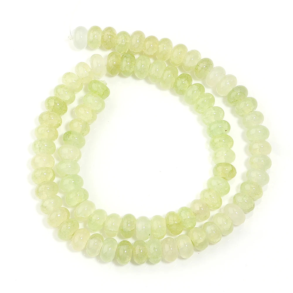1 String 5x8mm Glass Beads Colorful Abacus Flat Round Loose Beads For Jwelry Making DIY Crafts Bracelets Necklace Accessories