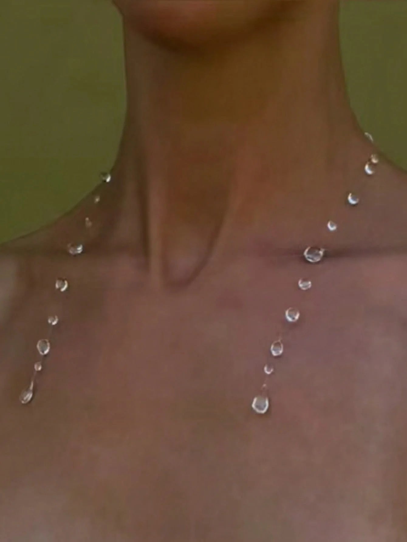 Clear Dewdrop Tassel Series Necklace Minimalist Drip Glue Beads Clavicle Chain Women Holiday Niche Trendy Jewelry - style 8