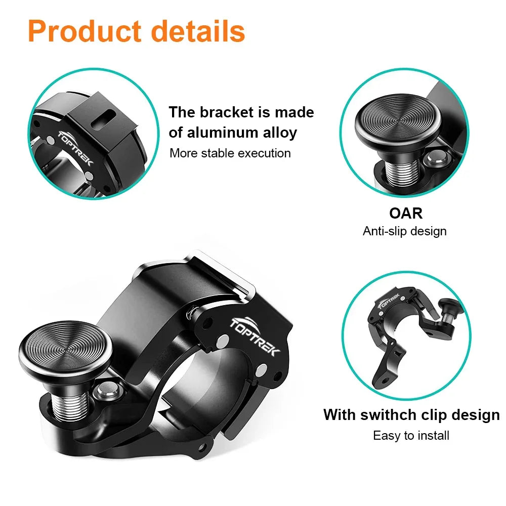 Toptrek Stainless Bicycle Bell Ring MTB Cycling Horn Bike Handlebar Bell Crisp Sound Horn for Bicycle Safety Bike Accessories