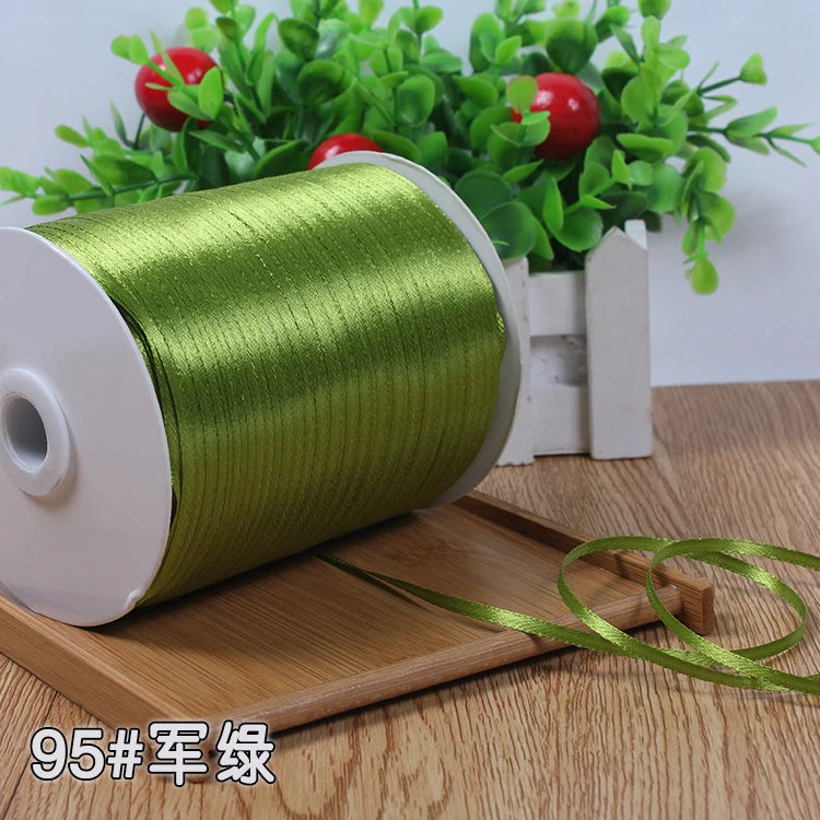 New (10meters/lot) 3mm Satin Ribbons For Craft Sewing Fabric Christmas Wedding Supplies Party Decoration Gift Wrap DIY Handma