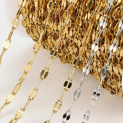 No Fade 2Meters Stainless Steel Chains for Jewelry Making DIY Necklace Bracelet Accessories Gold Chain Lips Beads Beaded Chai