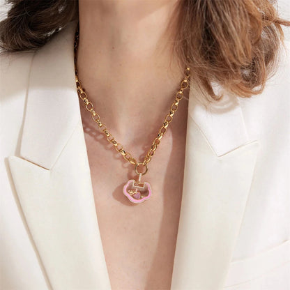 Ins Style Glass Box Pendant Necklace for Women | Heart & Zircon Flower Sun Diamond Collarbone Chain
