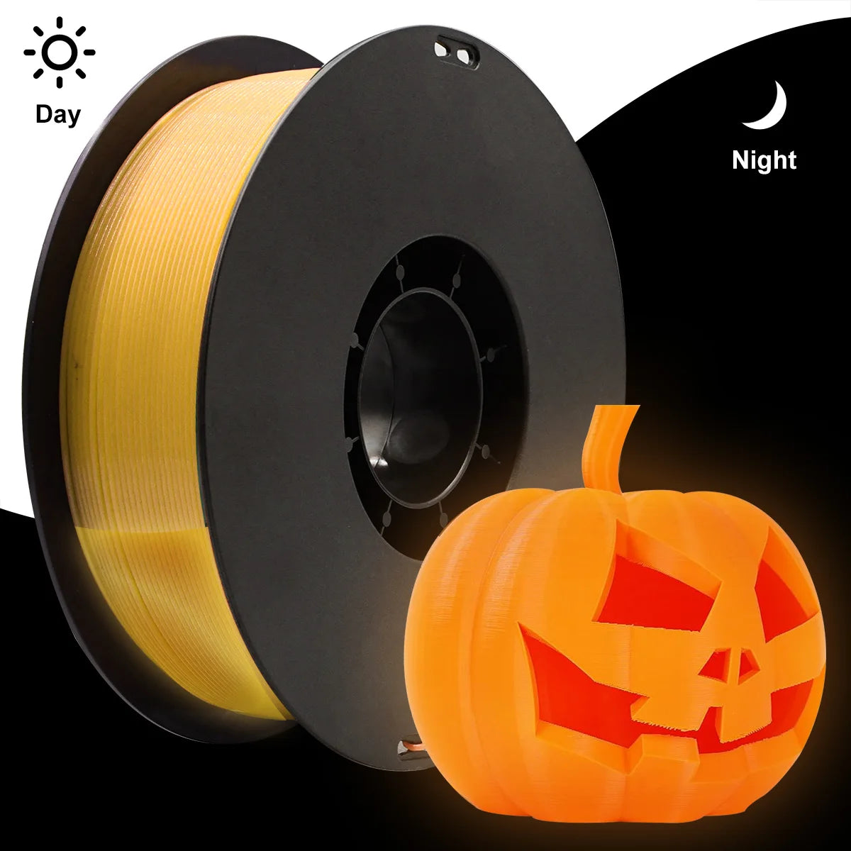 DIY Christmas Gift, 1.75mm PLA Luminous 3D Printer Filament, 200g(0.44L）Spool, Glow in the Dark, for Most FDM Printers - 1kg 