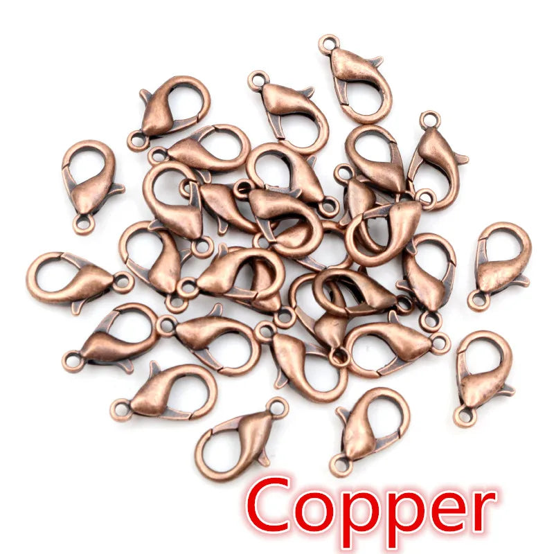 50pcs Small Lobster Clasp Hooks for Necklace Bracelet Chain DIY Jewelry Making Finding Supplies Bronze Gold Silver Plated Bla