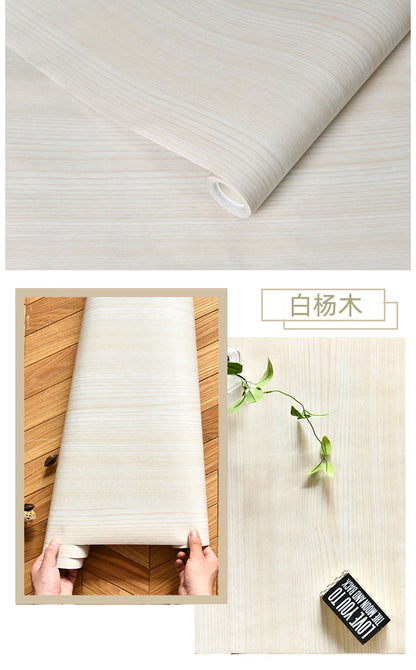 Wood Grain DIY Sticker PVC Self Adhesive Waterproof Wallpapers Renovation Furnitures Wall Stickers Home Decor Sticky Paper De