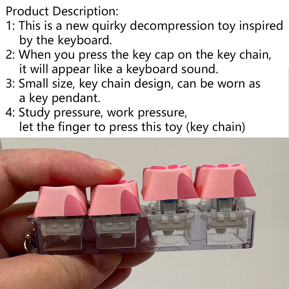 Cat Claw Keychain Key Ring Pendant Mobile Phone Backpack Pendant Desktop Accessories Fingertip Office Decompression Press Too