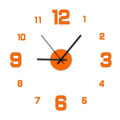 Creative Frameless DIY Wall Clock Wall Decal Home Silent Clock Living Room Office Wall Decoration - Gold