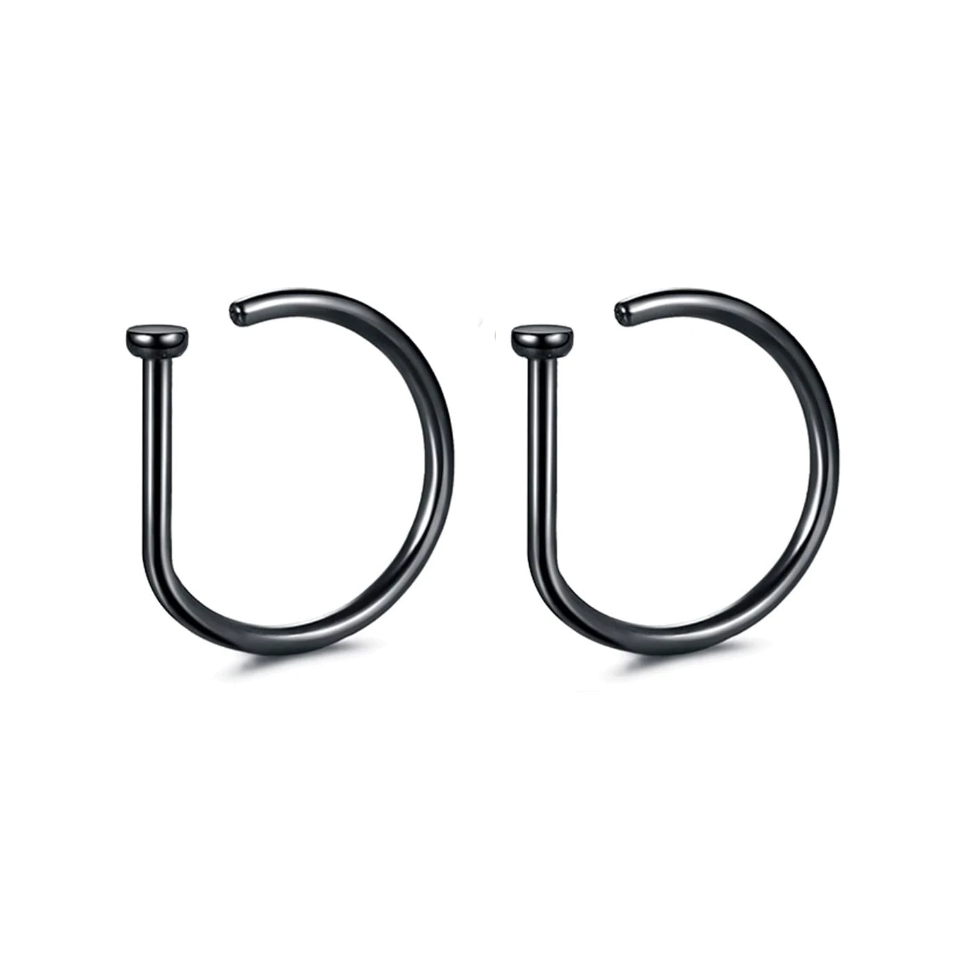 Fake Nose Ring Hoop Lip Labret Ring for Women Non Pierce Hoop Nose Ring Septum Hoop Ring Tragus Rook Ring Non Piercing Jewelr