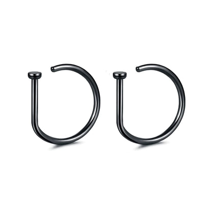 Fake Nose Ring Hoop Lip Labret Ring for Women Non Pierce Hoop Nose Ring Septum Hoop Ring Tragus Rook Ring Non Piercing Jewelr