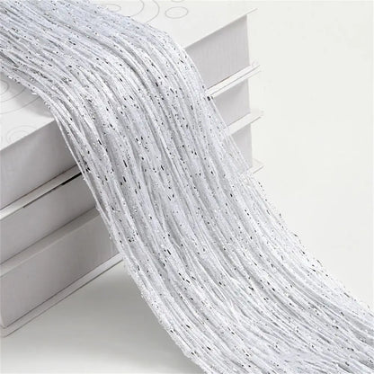 2M*1M String Curtain Panels Door Fly Screen Hanging Beaded Curtains Room Divider Net - white
