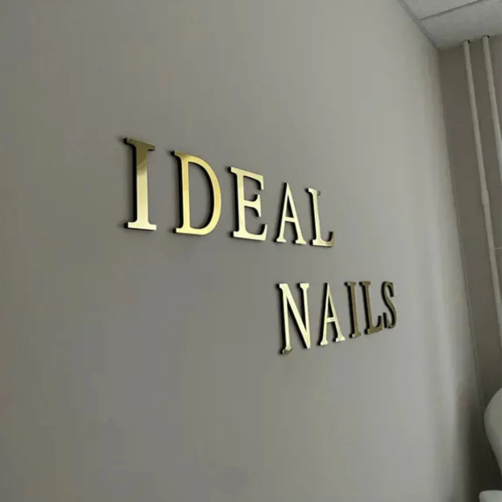 20cm Gold Acrylic Mirror English Letters Wall Stickers Birthday Decoration Festival Party Wedding Decor Self-adhesive Art Mur