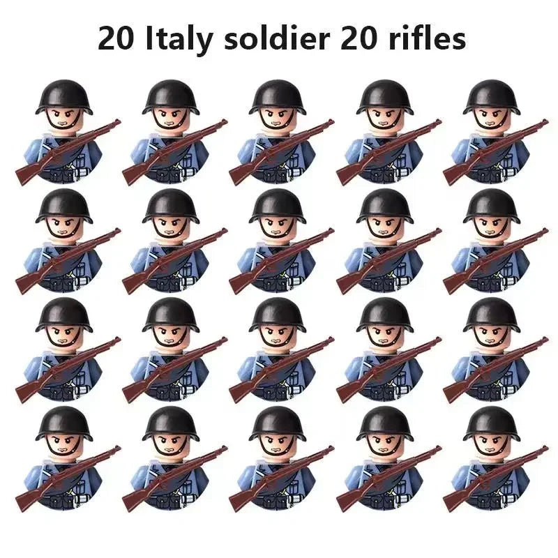 Multi-style military soldiers mini character building blocks DIY assembled building blocks children's collection toys and gif