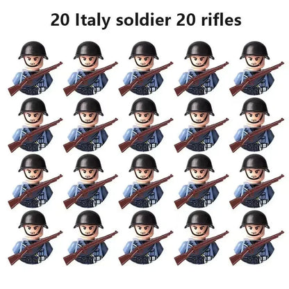 Multi-style military soldiers mini character building blocks DIY assembled building blocks children's collection toys and gif