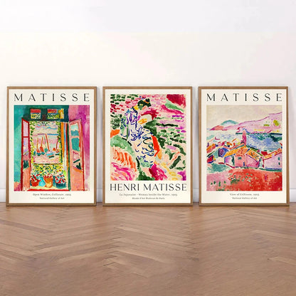 Vintage Abstract Matisse Exhibition Mid Century Landscape Wall Art Posters Canvas Painting Prints Pictures for Room Home Deco