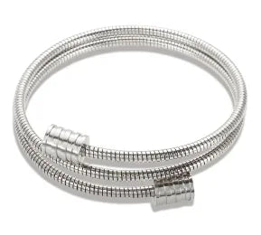 Fashion Simple Stainless Steel 3 Crystal Bracelet Bangle - B1 Silver