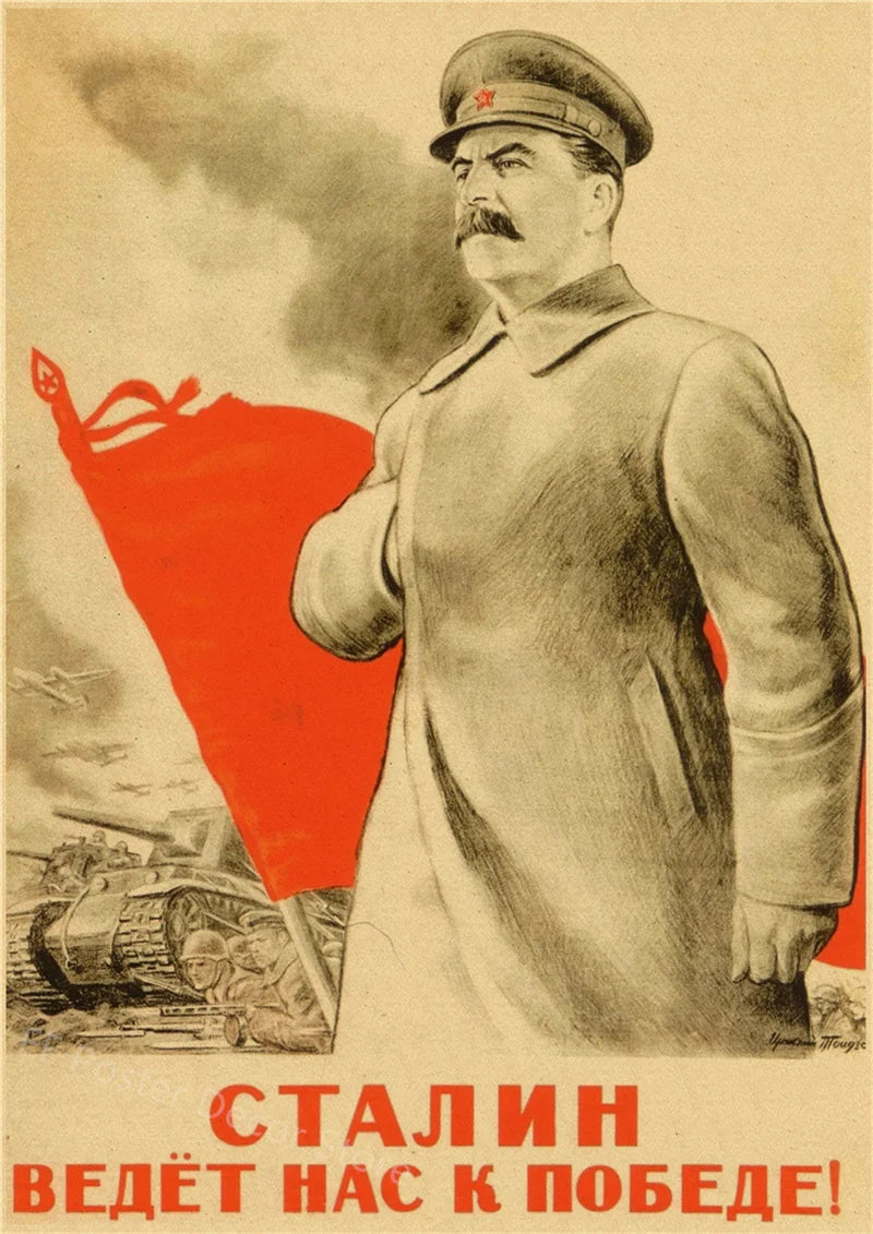Buy Three Get Four USSR CCCP Russian Stalin Portrait Poster Prints Vintage Home Room Art Wall Decoration Soviet Retro Paintin