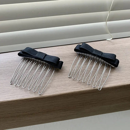 Black Bow Hair Combs Blank Base Gold Hair Claws Hairpins for Jewelry Making DIY Wedding Hair Components Styling Accessories P