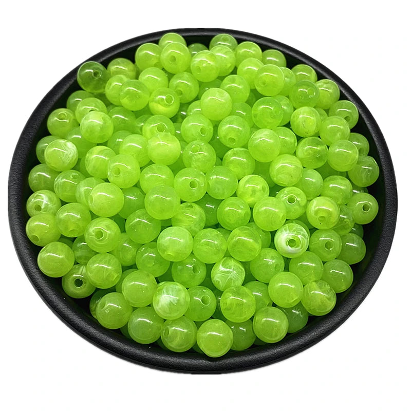 6 8 10mm Acrylic Round Beads for Jewelry Makeing Bracelet Necklace DIY Accessory