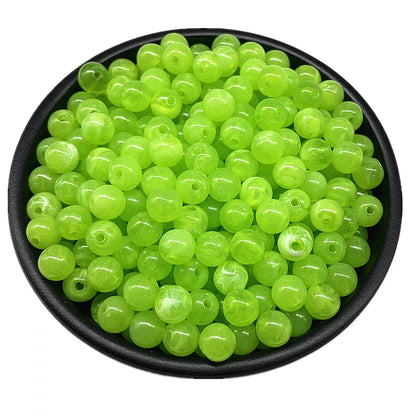 6 8 10mm Acrylic Round Beads for Jewelry Makeing Bracelet Necklace DIY Accessory