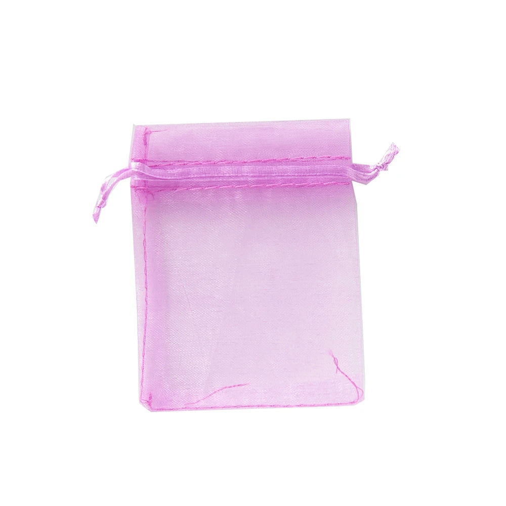 50Pcs Sheer Organza Gift Drawstring With Jewelry Pouches Display Packaging Christmas Candy Wedding Party Festival Gauze Bags