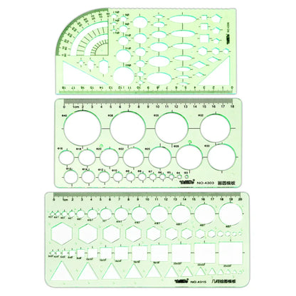Circle Template Measurement Geometry Ruler Geometric Drawing Template Ruler Scale Drawing Shape Office and School Building 3P