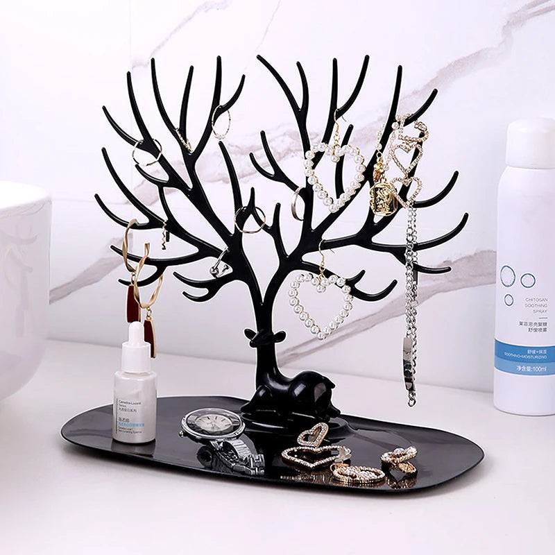 Jewelry Display Stand Tray Tree Storage Racks Earrings Necklaces Rings Jewelry Boxes Case Desktop Organizer Holder Make Up De