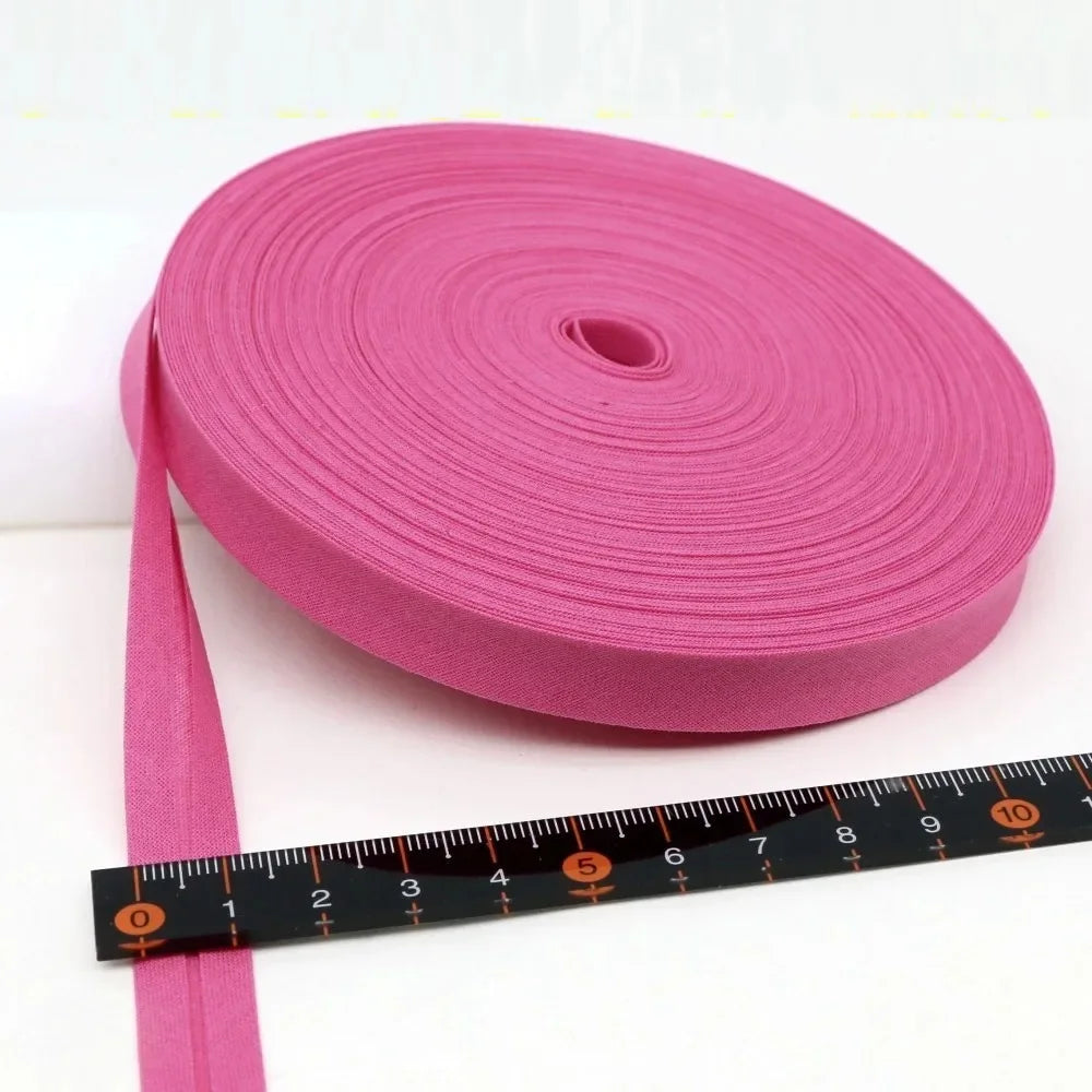 12mm(1/2") Narrow Ironed Single Folded Cotton Solid Color Bias Binding Tape Diy Ribbon Garment Quilt Craft Sewing Accessories
