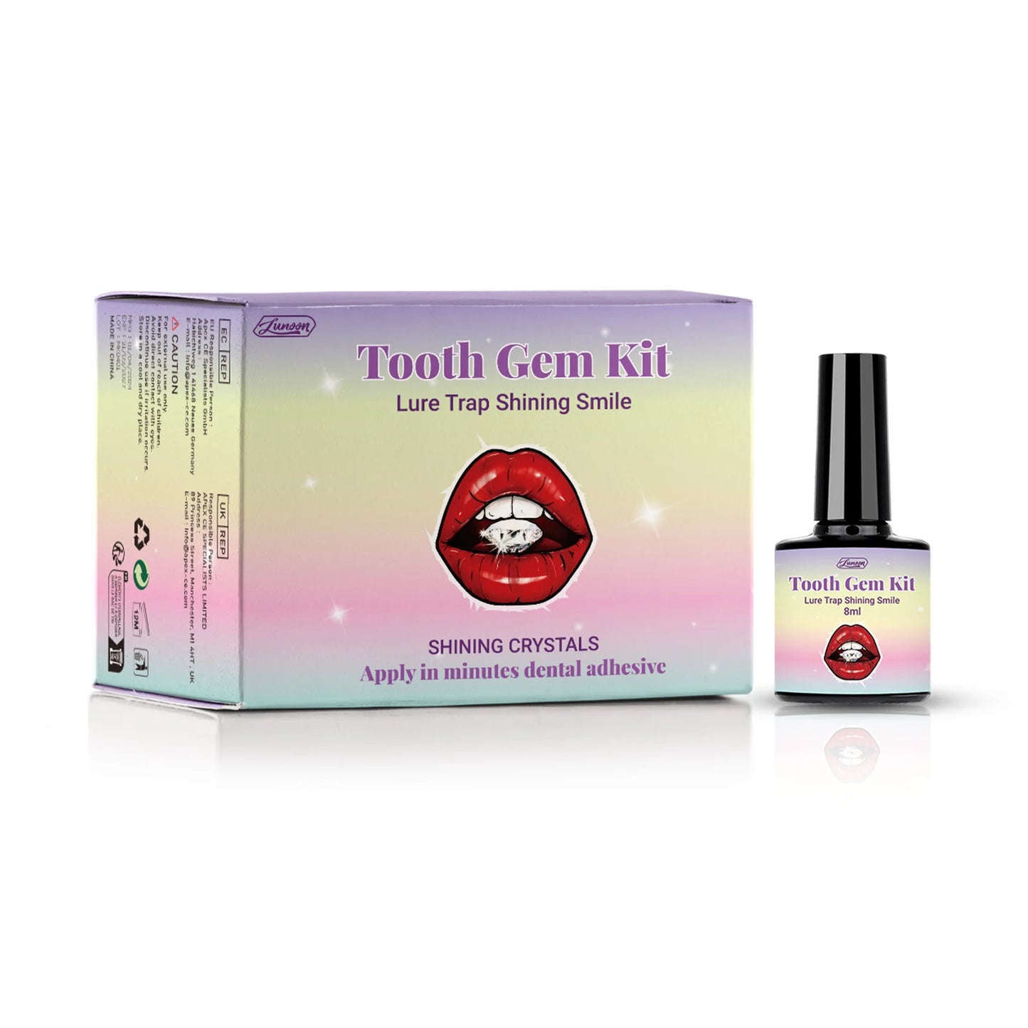 DIY Teeth Gems Kit With Glues And Light Teeth Anti-drop Clear Precious Stone Jewelry Decoration Glittering Tooth Jewelry Kit