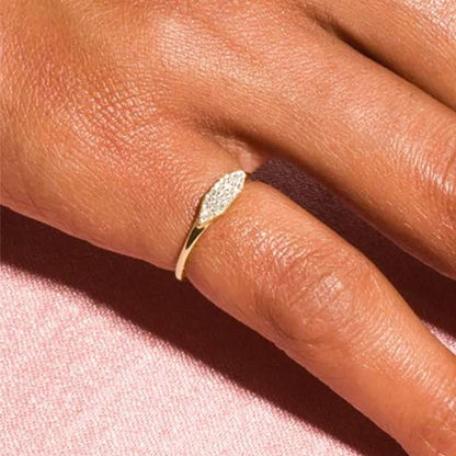 Dainty Minimalist Stacking Ring For Women Trend Cubic Zircon Gold Color Crystal Finger Accessories for Female Jewelry Gift R7