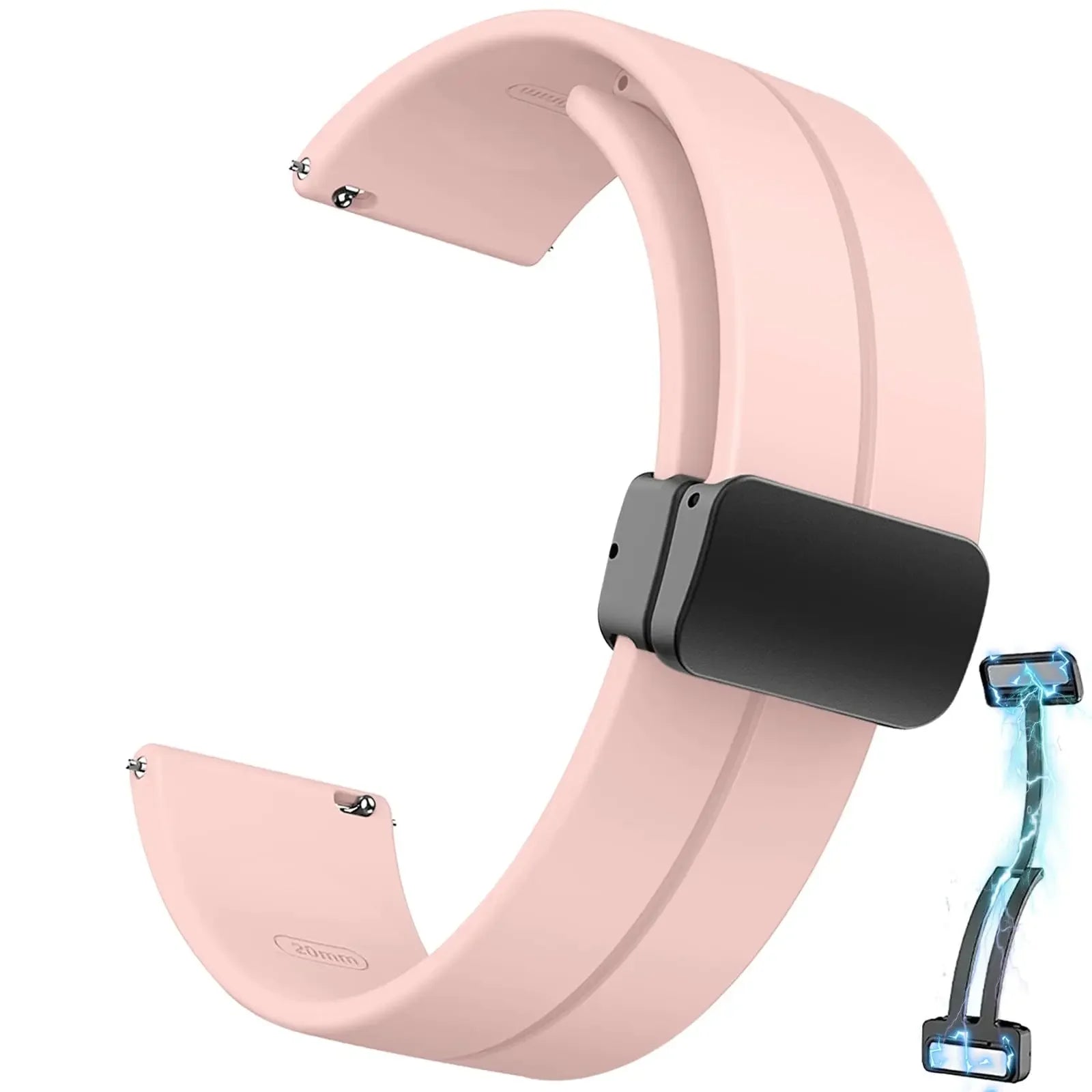 20mm 22mm Strap For Samsung Galaxy watch 6/4/5 pro/classic/gear s3/active 2 Sport Silicone Magnetic Buckle Huawei GT 2 2e 3 b