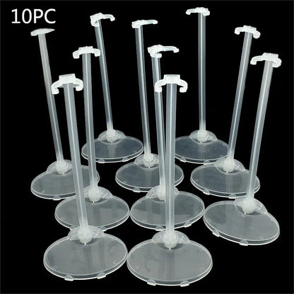 10/20PCS/lot Transparent Stand Support For Dolls Clear Color Toy Figure Display Holder Prop Up Mannequin Model - 10PC WC00VAW