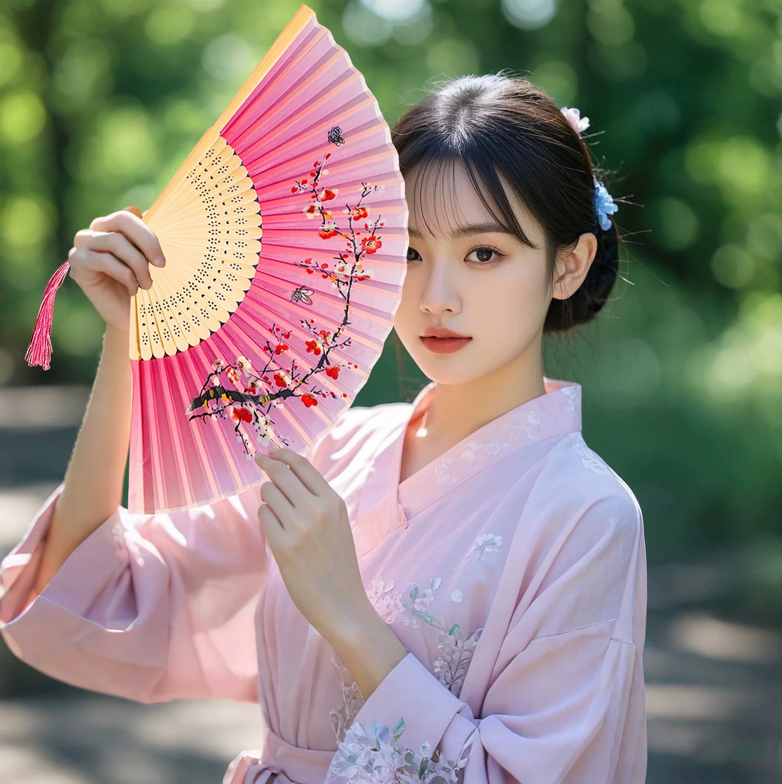 Folding Hand Fan Vintage Silk Bamboo Fans Chinese Hand Fans Women Dance Fan Cosplay Wedding Party Props Decor Gift Fan Portab