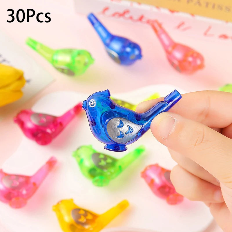 30Pcs Colorful Mini Bird Plastic Water Whistles Noise Maker Toys for Birthday Party Favors School Gift Pinata Fillers