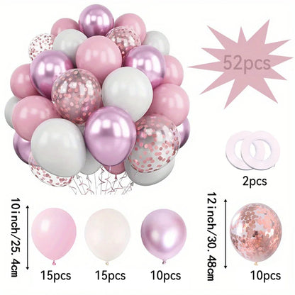 32/52/62pcs Macaron Pink Retro Sand White Champagne Golden Balloons Set For Birthday,Party,Wedding,Valentine's Day, Anniversa