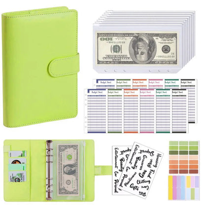 New Budget Plan Notebook A6 Cash Envelope Saving Money 6 Holes Binder for Financial Management A6 Loose-leaf Notebook Binder 