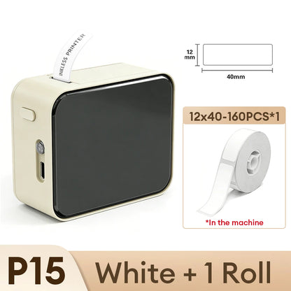 Marklife P15 Mini Portable Label Printer Smart Pocket Printer Thermal Adhesive Sticker Labeling Machine ot 3PK Label Paper No