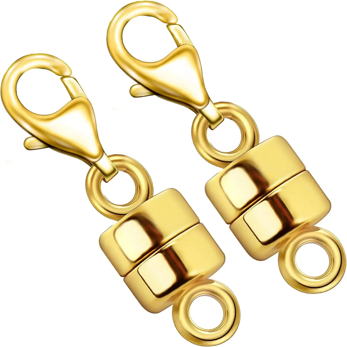 Magnetic Necklace Clasps and Closures with Lobster Clasp 14K Gold and Silver Plated Magnet Jewelry Clasps Converters - 2Pcs G