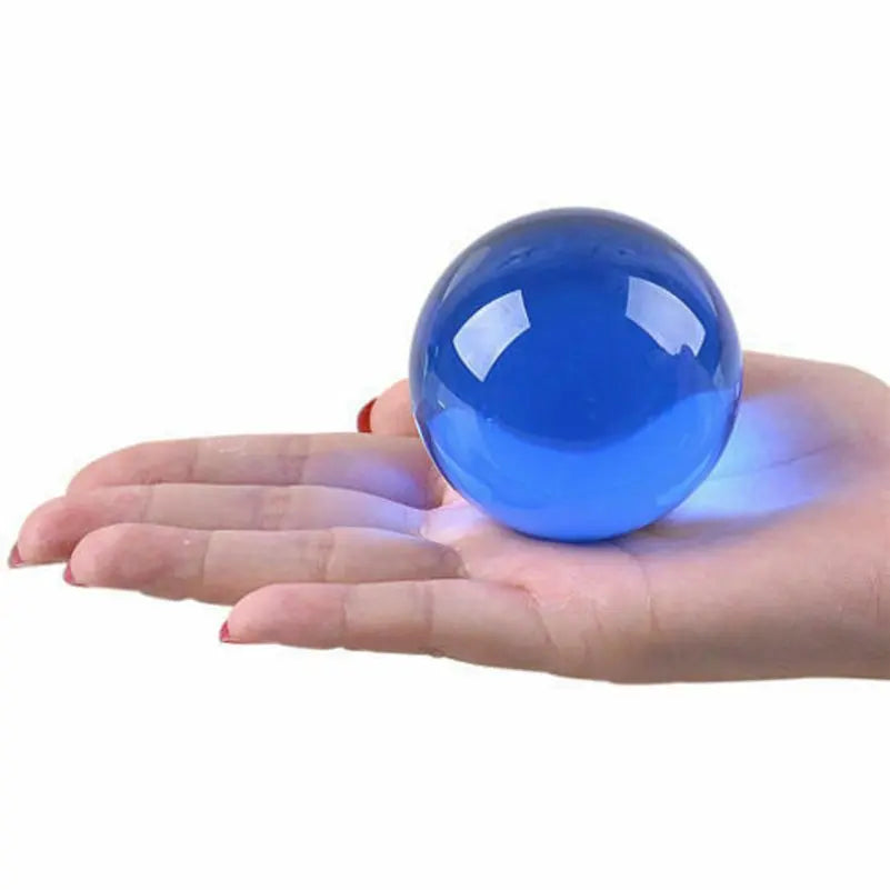 40MM Blue Crystal Ball Ornaments Asian Rare Natural Magic Glass Ball Healing Sphere Photography Decoration Home Decorative Ba