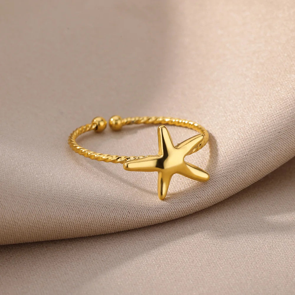 Stainless Steel Rings for Women Waterproof Open Gold Color Ring Wedding Couple Band Jewelry Gifts Items anillos