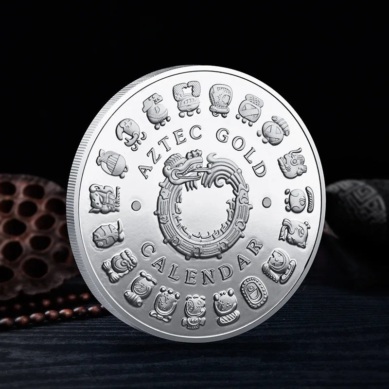 Souvenir Coin Mexico Mayan Aztec Calendar Art Prophecy Culture Gold Coins Collectibles