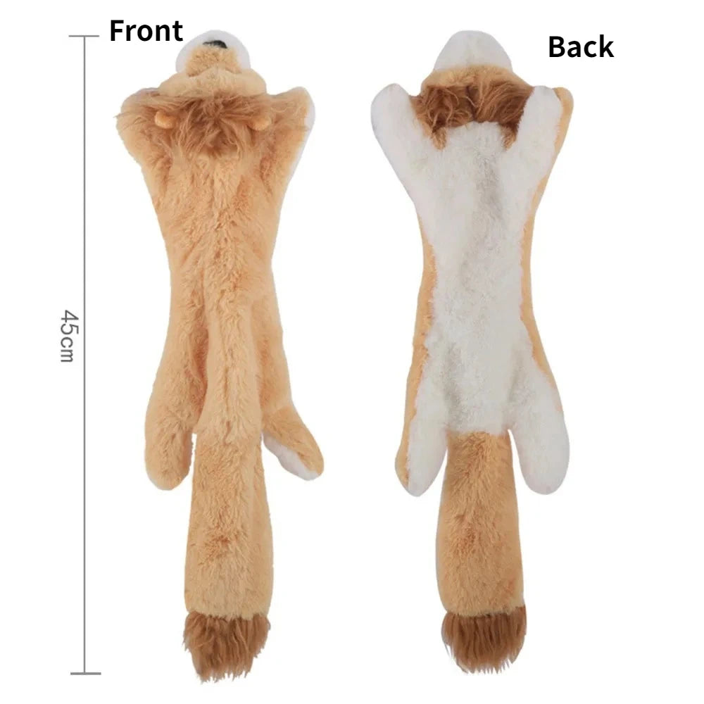 Funny Simulated Animal No Stuffing Dog Toy with Squeakers Durable Stuffingless Plush Squeaky Dog Chew Toy Crinkle Pet Squeak 
