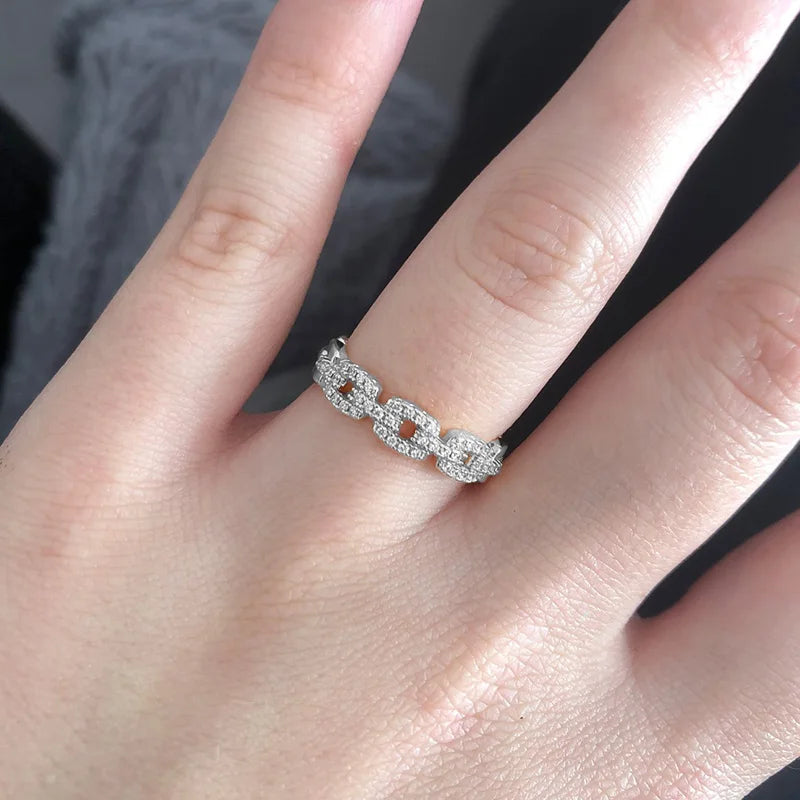 Dainty Minimalist Stacking Ring For Women Trend Cubic Zircon Gold Color Crystal Finger Accessories for Female Jewelry Gift R7