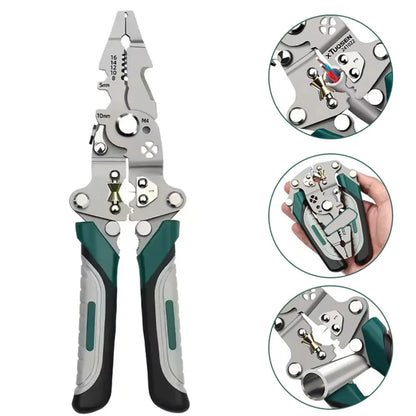 Foldable 18-in-1 Wire Stripping Pliers Crimping Tool - Multifunctional Electrician Pliers, Professional-Grade Electrician Too