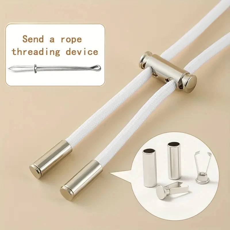 2M Strong Elastic Band Sweatpants Waist Drawstring Strap With Threading Device ,Cord Lock Stopper DIY Sewing Band Accessories