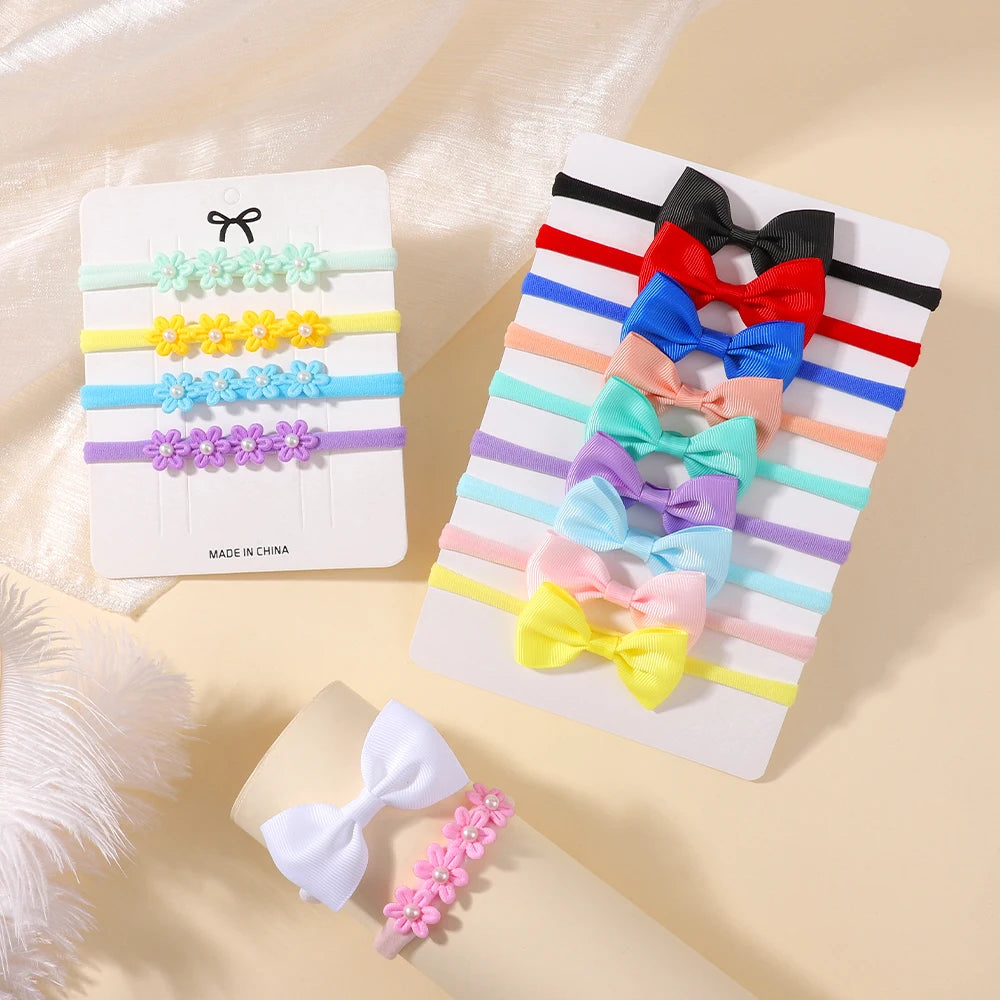 15Pcs/Set Cute Soft Bowknot Headband for Baby Girls Elastic Flower Bows Hairband Infant Toddler Kids Headwear Hair Accessorie