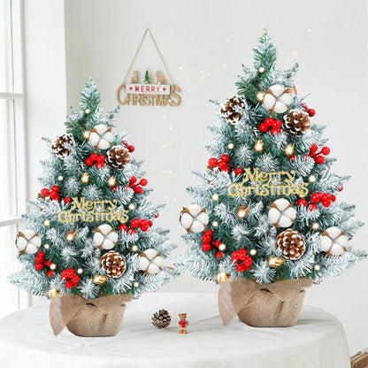 50cm Christmas Tree Set Christmas Decor With Lights Desktop Mini Christmas Tree Ornaments New Year Party Decoration Gift Navi